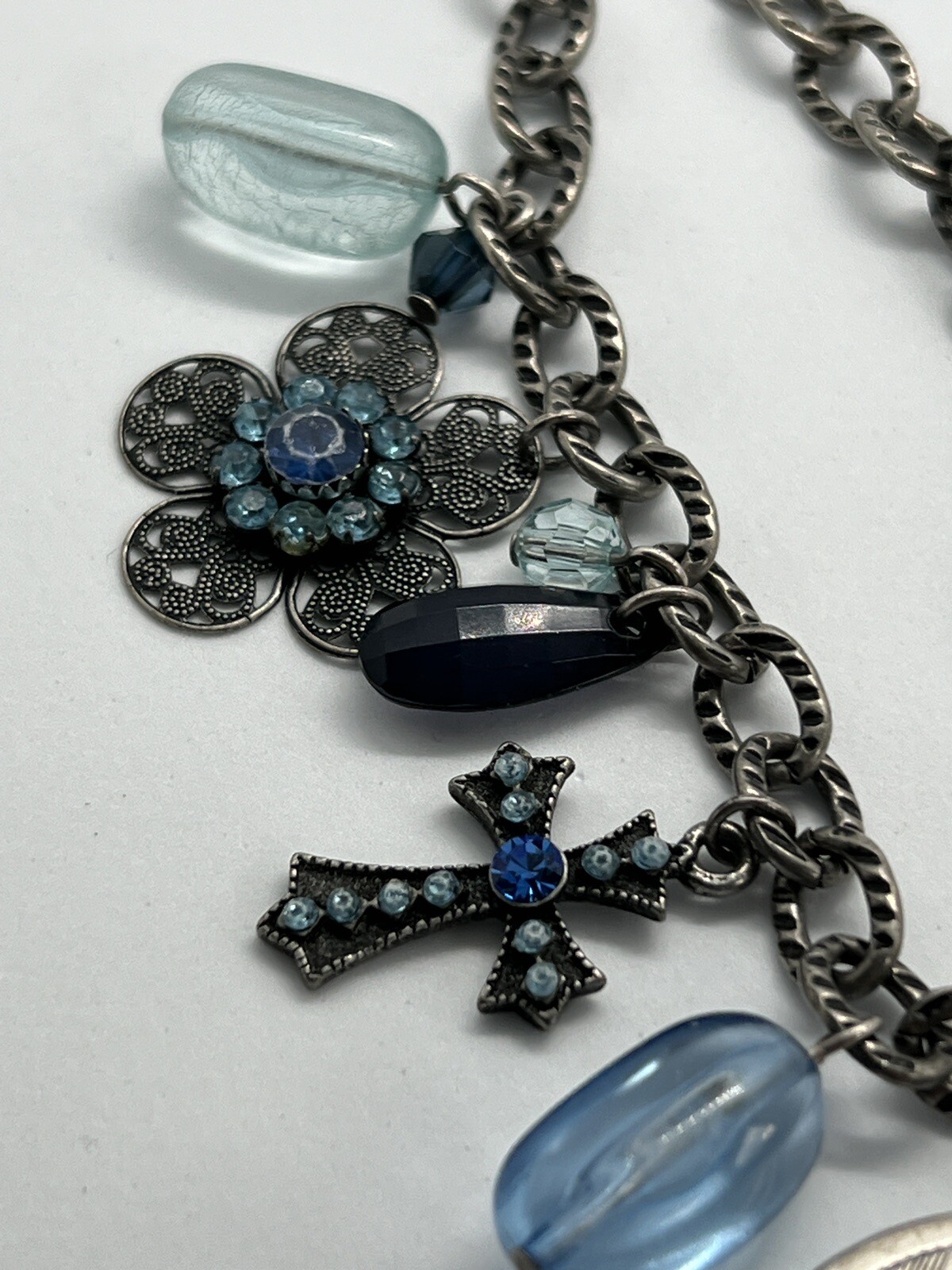 Stunning Thick Chained Charm Statement Necklace - image 2