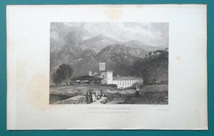 ITALY-Convent-of-Vallambrosa-near-Florence-1833-Antique-Print-Engraving