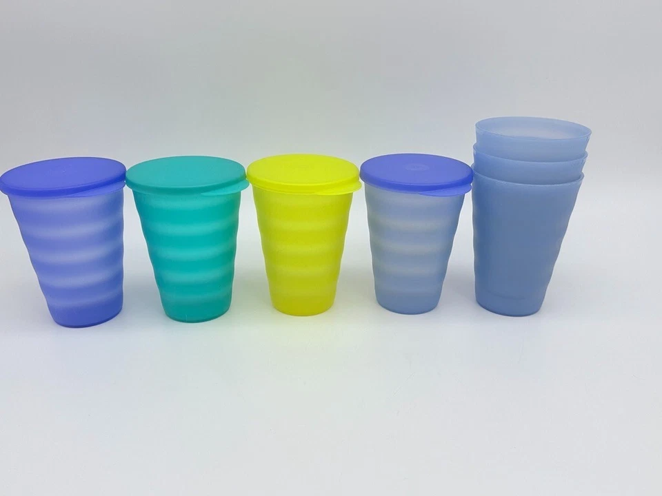 Lote de 7 vasos apilables TUPPERWARE Impressions 16 OZ #3515 vasos para beber Foto 3 de 4