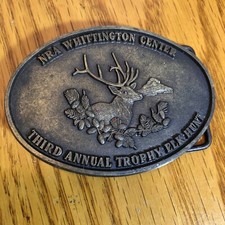 NRA WHITTINGTON CENTER 3RD ANNUAL TROPHY ELK HUNT BUCKLE Vintage