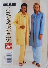 See & Sew 3813 It's Easy Misses Jackets Tops Pants Sewing Pattern Sz 8-10-12