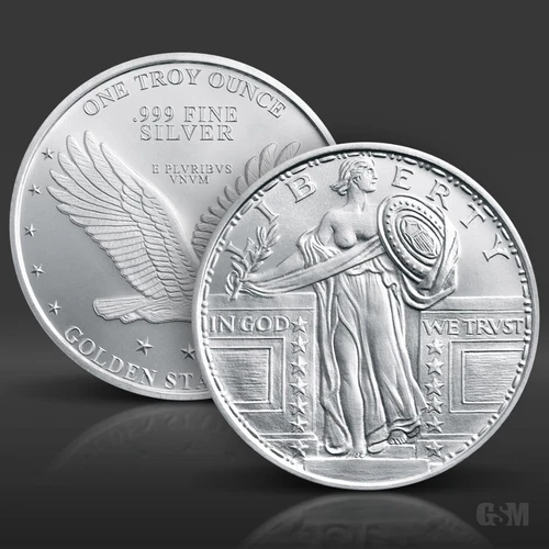 1 oz Standing Liberty Silver Round .999 fine Silver Bullion 1 Troy Ounce