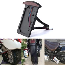 Motorcycle Side Mount Tail Light License Plate Bracket For Harley Chopper Bobber