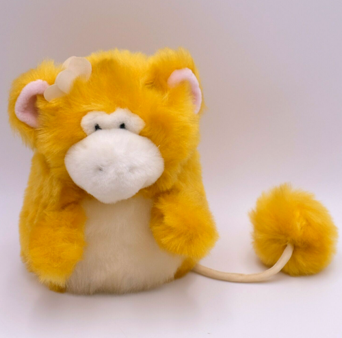 Vintage Commonwealth Plush Critter Orange Poof Ball tail Flower 9" Monkey 1999 - 第 1/7 張圖片