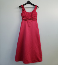 David's Bridal Dress Womens Sz 10 Bright Pink Floral Sleeveless Fit n Flare