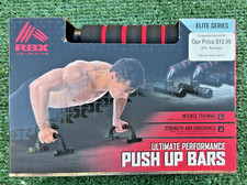 RBX Ultimate Performance Push Up Bars   Foam Comfort Grip Elite Series 