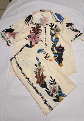 Micas Shirt And Wide Leg Pants Set , Size Large