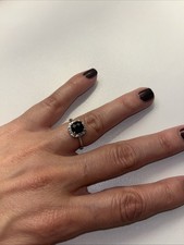 Blue Sapphire and 925 Sterling silver ring Size 5