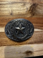 The Great State of Texas - Lone Star Flags seal silver  black color belt buckle