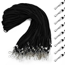50 Pcs Badge Lanyards Flat Lanyards for ID Badges Bulk lanyard with Swivel J