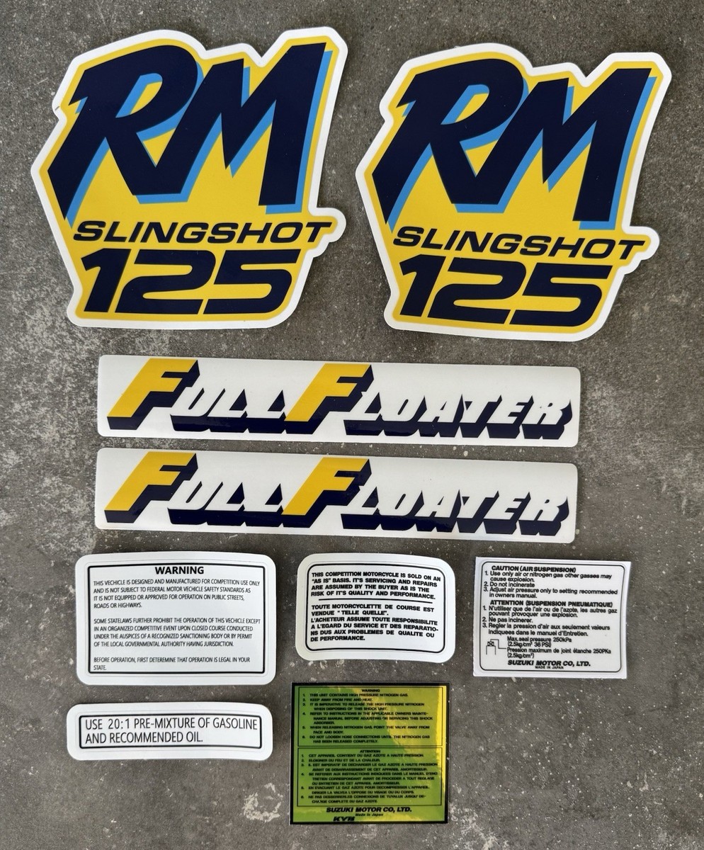 Suzuki RM125 1989 Reproduction Graphics / Stickers / Vintage