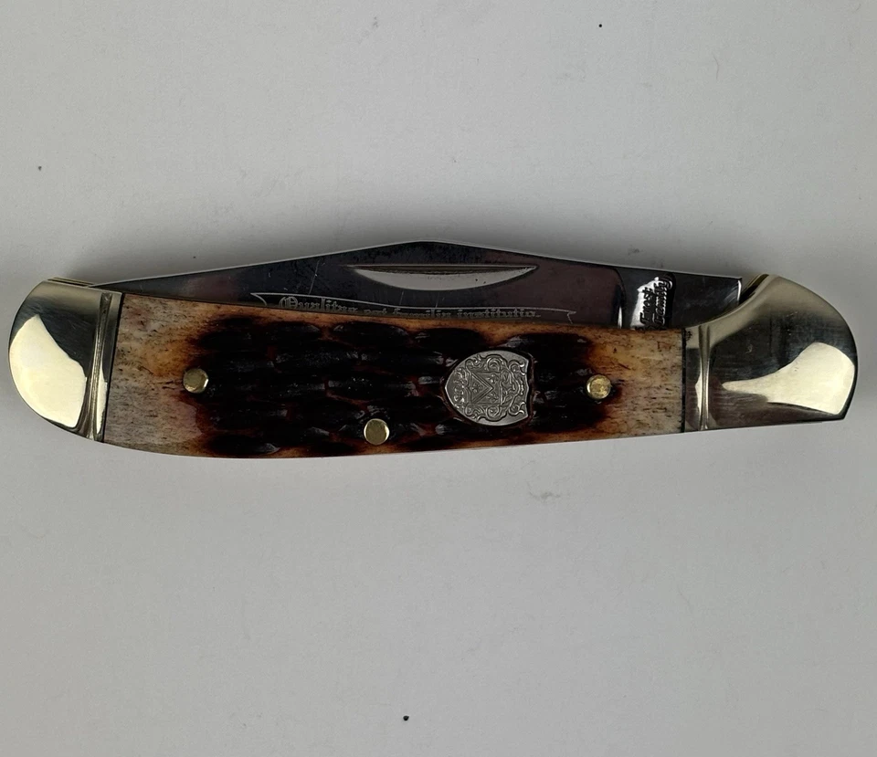 Cuchillo de bolsillo Frost Cutlery Family Series 3 1/2" cabeza de cobre mango de cuerno FF-104ROA Foto 4 de 4