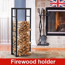 Neo Fire Log Rack Metal Firewood Storage Rack Holder Indoor Outdoor Cover