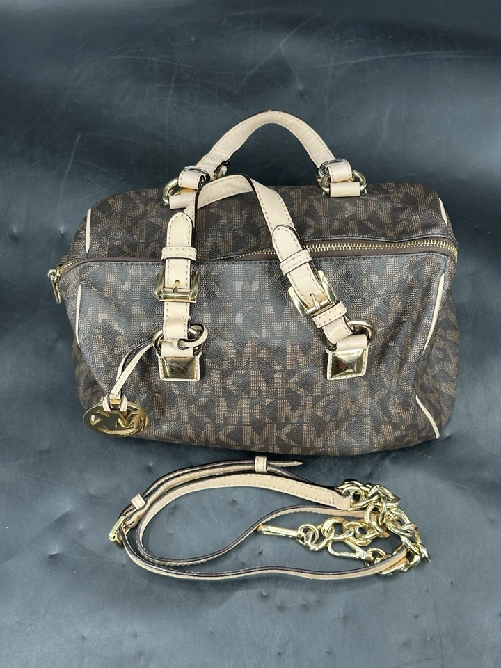 Michael Kors Brown Large Leather Speedy Logo Bag - Image 2 of 4