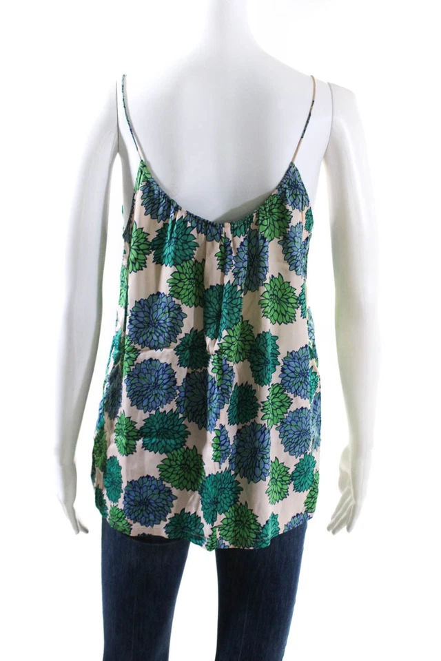 Blusa sin mangas floral con correa de espagueti Tucker para mujer rosa verde azul talla pequeña Foto 3 de 4