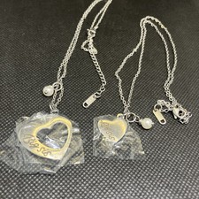 Big Sis Lil  Sis Matching Necklaces for 2 Heart Pendant Silver Necklace 1175