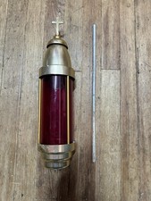 Vintage Cemetery Red Light Candle Holder Memorial Grave Vigil Religious Cross Vintage Cemetery Red Light Candle Holder Memorial Grave Vigil Religious Cross
