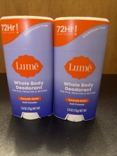 2 x Lume Whole Body Deodorant Smooth Solid Soft Powder 2.6 Oz