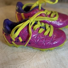 Classic Sport Low Soccer Cleats Pink, Green and Purple Toddler Girls Size 7