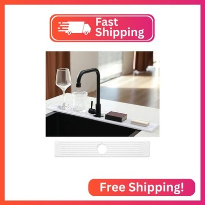 WIFORH Faucet Mat for Kitchen Sink, 24 inch Long Diatomite Fast Drying Stone Sin