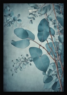 Moody Eucalyptus Branches Framed Wall Art Poster Canvas Print Picture