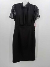Pre-Owned Vince Camuto Black Size 2 Knee Length Short Sleeve Dress