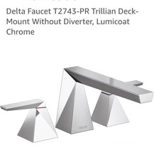 DELTA T2743 Trillian 2-Handle Roman Tub Trim Deck-Mount Without Diverter,Chrome
