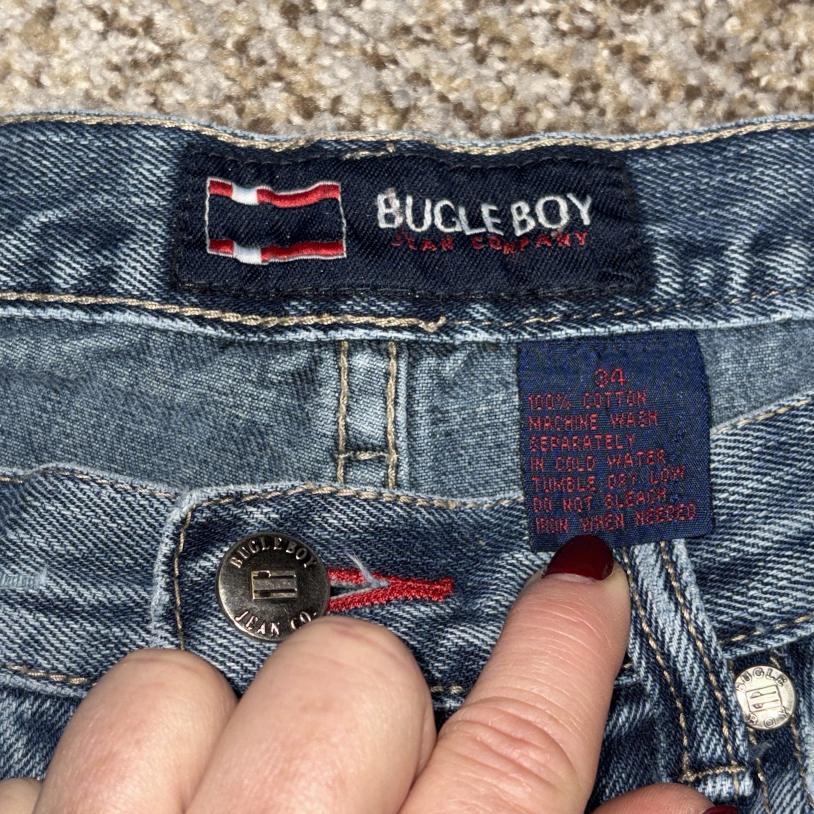 Bugle Boy Jeans Detailed Pockets Denim Vintage Size 34 Fits 30 X 30.5 - View 6
