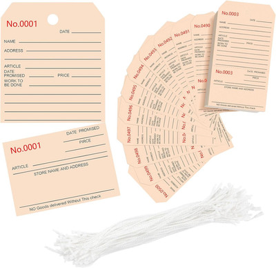 500Pcs Numbered Repair Tags with String,2.7X 5.1 Service Tag,Maintenance Label T