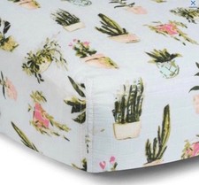 Milkbarn Potted plants Crib Sheet, 100 Organic cotton