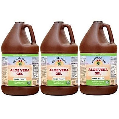 Lily of the Desert Aloe Vera Gel   Inner Fillet 128 fl. oz Each (Pack of 3)