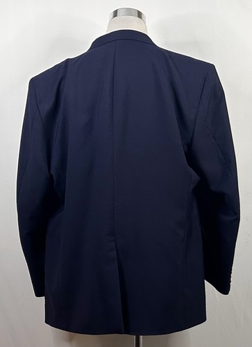 David Taylor 52L Blazer 100% Wool Navy Blue Gold Two Button Lined Vented - Picture 6 of 8