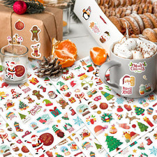 24 Sheets Christmas Stickers for Kids, 1570 PCS Adhesive Christmas Stickers B...
