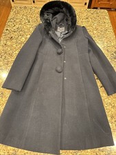 Rothschild Coat Girls Size 14 Black Hooded Snap