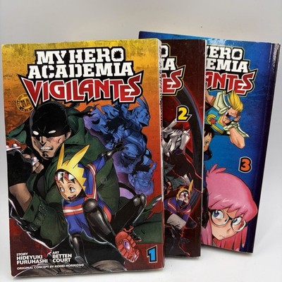 My Hero Academia : Vigilantes Series Vol. 1, 2 & 3. By Hideyuki Furuhashi. Manga