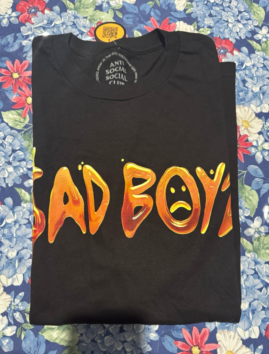 Anti Social Social Club Sad Boyz Sad Face Logo Black Graphic Tee Men’s L