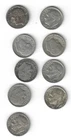 Lot 0f 9 90% SILVER Roosevelt Dimes - UNGRADED - Circulated