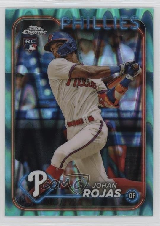 2024 Topps Chrome Aqua RayWave Refractor 121/199 Johan Rojas #273 Rookie RC da9