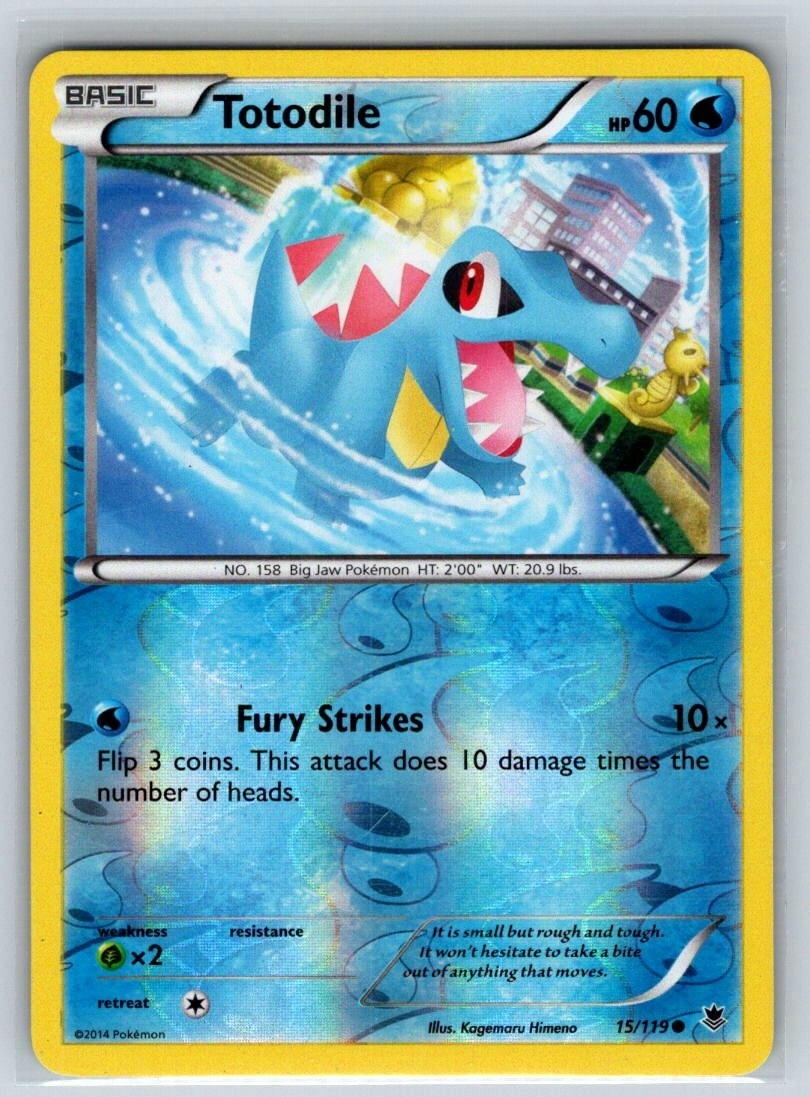 Totodile 15/119 XY - Phantom Forces Reverse Holo NM