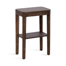 Talcott Modern Rectangle Wood Side Table, 16 x 10 x 25, Dark Brown, Transitio...