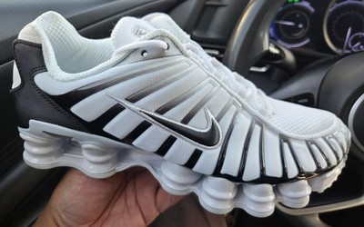 New Nike Shox TL Total Mens sz 9 White Platinum Black Running AV3595 102