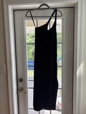 Aerie Bodycon Maxi Black One Strap Shoulder Dress Size Medium
