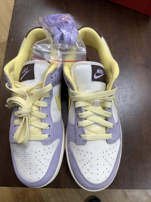 Nike Dunk Low PRM 'Lilac Bloom' Yellow Sail White FB7910 500 Women's Sz 8 No Lid