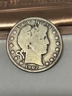 1902 Barber Silver Half Dollar 50c Good 90% Silver 0.3575 OZT NB008