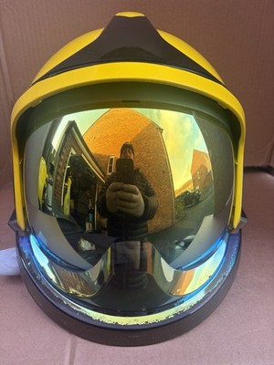 MSA Gallet F1XF gelb Feuerwehrhelm Medium mit goldenem Visier, 57-65CM -4