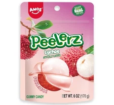 Amos Peelerz Lychee Gummy Candy 12 ct Pack 6 oz Each Total 72 oz