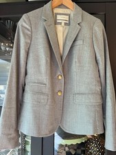 JCrew Original Schoolboy Blazer Sz 4 Womens Silver Gray Preppy Classic Summer