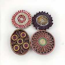 Vintage Woven Wicker Rattan Raffia Straw Boho Trivits Hot Pads 7’-6’Set Of 4