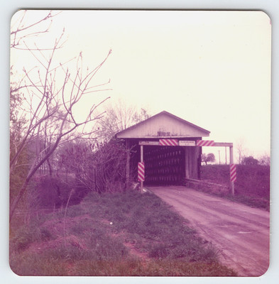 Vintage Photo Picture Covered Bridge Root Road Ashtabula County Ohio USA 1977