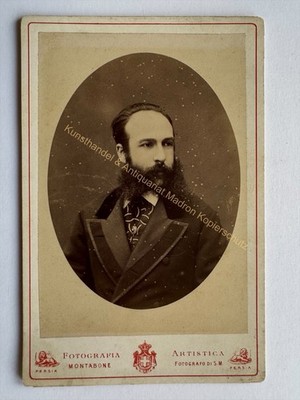 orig. KAB Kabinett Foto Fotografie alt Bild um 1875 Herr Mann Montabone Torino